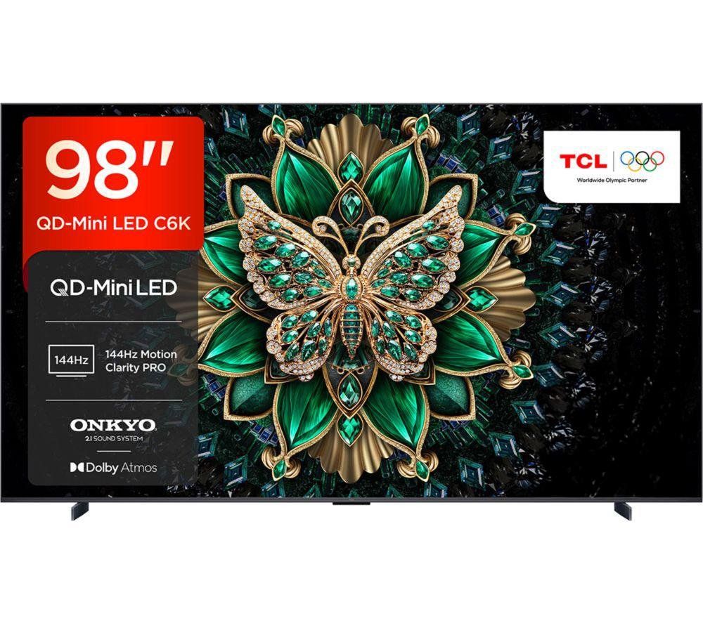 TCL C6K -UK 98 inch Premium QD-Mini LED 144Hz 4K HDR High Brightness Dolby Atmos Smart Google TV - Image 1