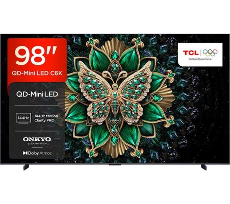 TCL C6K -UK 98 inch Premium QD-Mini LED 144Hz 4K HDR High Brightness Dolby Atmos Smart Google TV