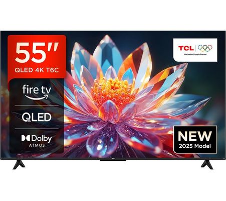 TCL T6C -UK 55 inch QLED 4K HDR 10+ Dolby Vision & Atmos Smart Fire TV