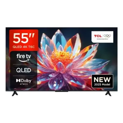 TCL T6C -UK 55 inch QLED 4K HDR 10+ Dolby Vision & Atmos Smart Fire TV - Thumbnail 2