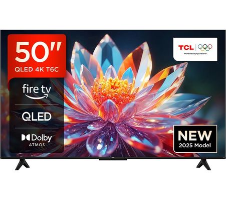 TCL T6C -UK 50 inch QLED 4K HDR 10+ Dolby Vision & Atmos Smart Fire TV
