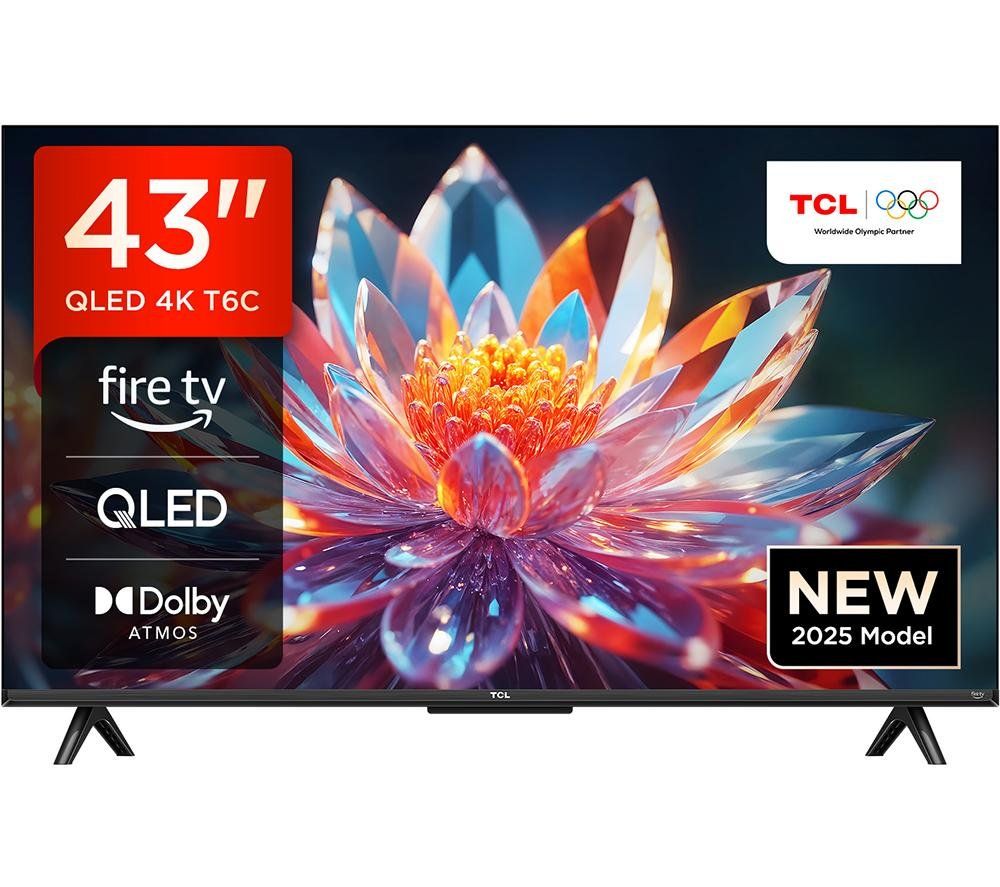 TCL T6C -UK 43 inch QLED 4K HDR 10+ Dolby Vision & Atmos Smart Fire TV - Image 1
