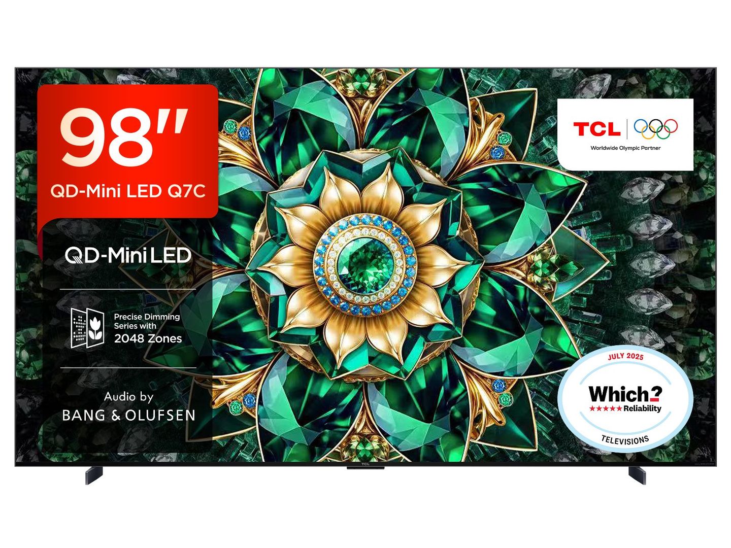 TCL 98Q7C-UK 2025 98" Premium 4K QD-Mini LED UHD Smart TV - BLACK - Image 1