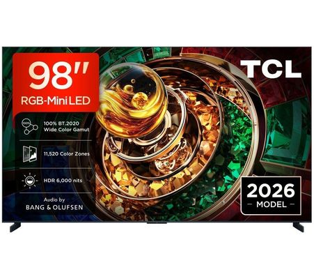 TCL 98RM9L-UK 98-Inch 4K RGB Mini LED Google TV Ultra HD HDR Smart TV with Dolby Vision IQ 144Hz Gaming & AI Picture En