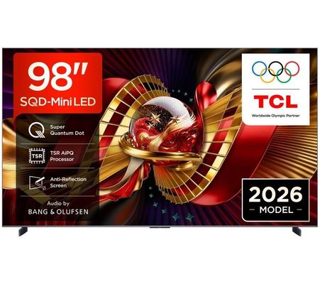 TCL 98C8L-UK 98-Inch 4K QLED Mini LED Google TV Ultra HD HDR Smart TV with Dolby Vision IQ 144Hz Gaming & ONKYO Audio