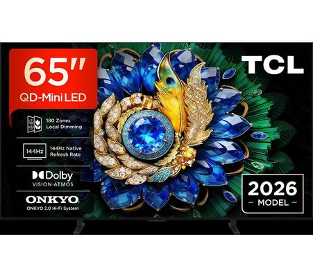 TCL 65A400M-UK 65 Inch 4K QD-Mini LED Google TV 144Hz Gaming Dolby Vision & ONKYO Audio