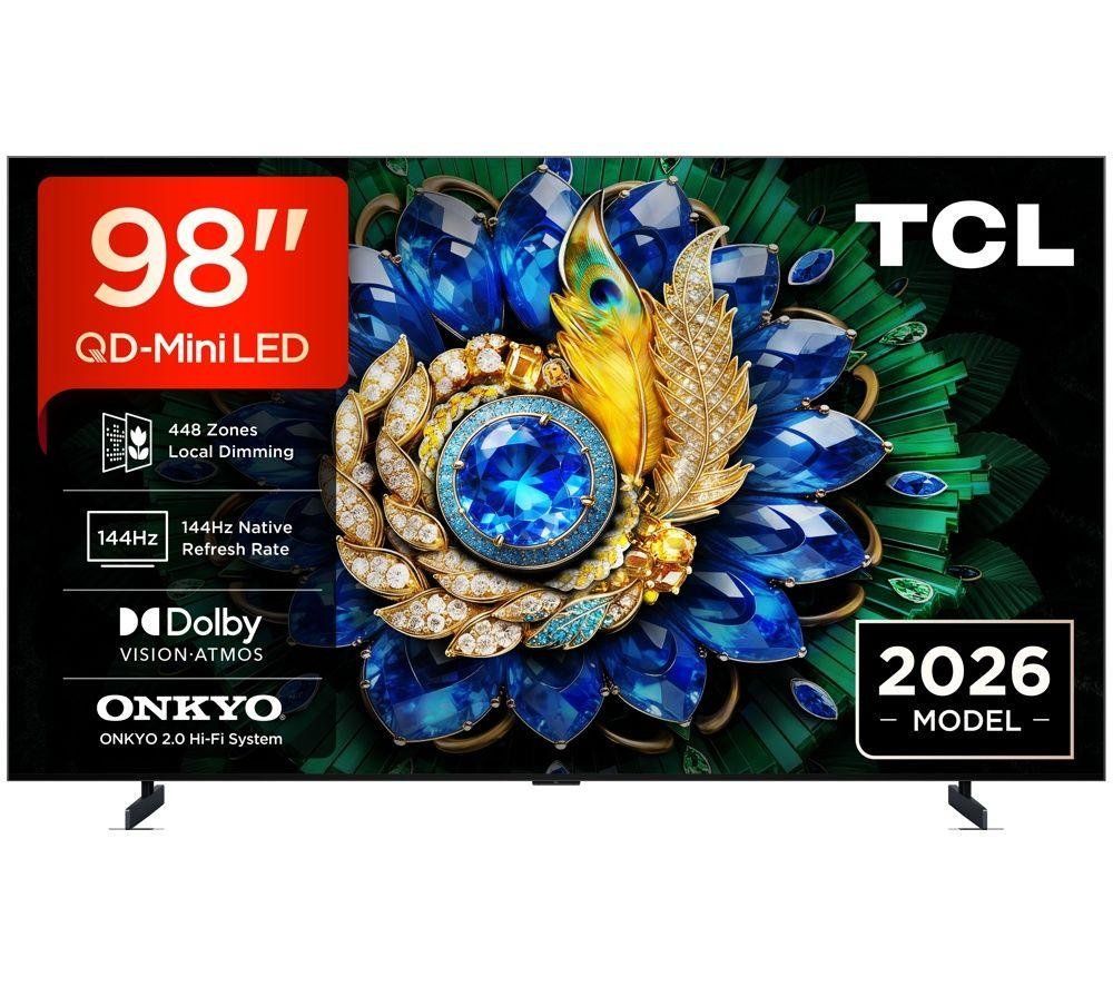 TCL 98A400M-UK 98-Inch 4K QD-Mini LED Google TV Ultra HD HDR Smart TV with Dolby Vision 144Hz Gaming & Premium Cinemati - Image 1