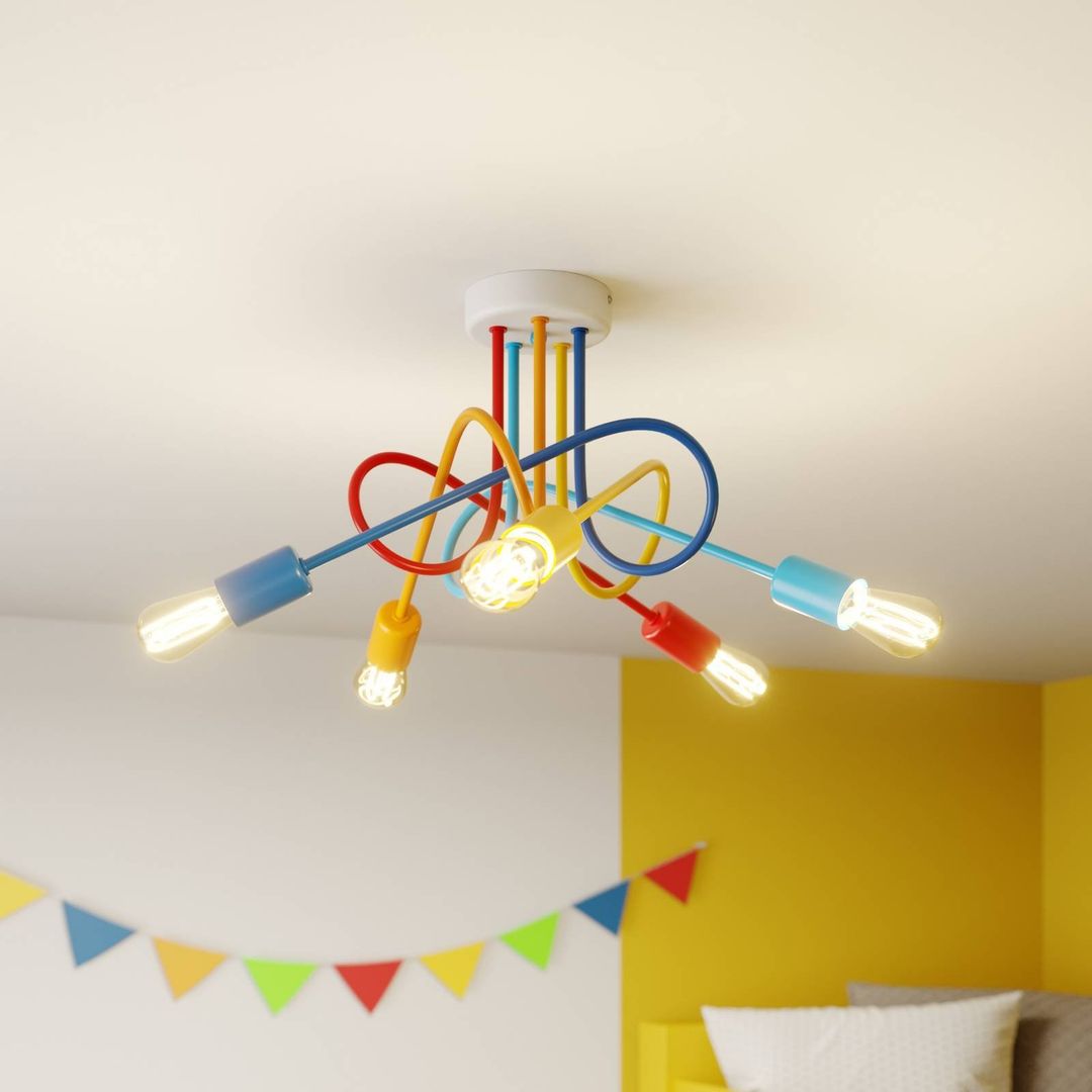 HELAM Oxford ceiling light, 5-bulb, multicoloured - Image 1