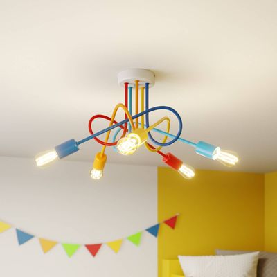 HELAM Oxford ceiling light, 5-bulb, multicoloured