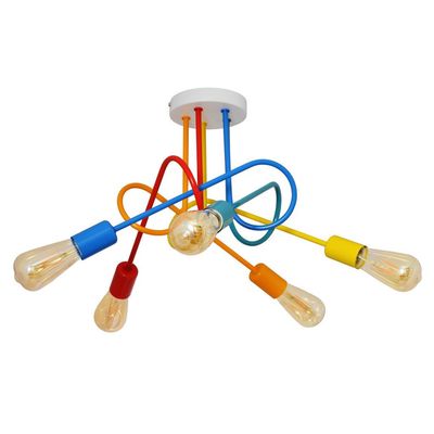 HELAM Oxford ceiling light, 5-bulb, multicoloured - Thumbnail 2