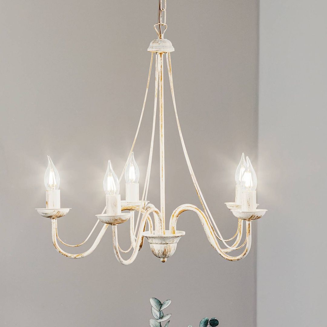 HELAM Malbo 5-bulb chandelier in white - Image 1