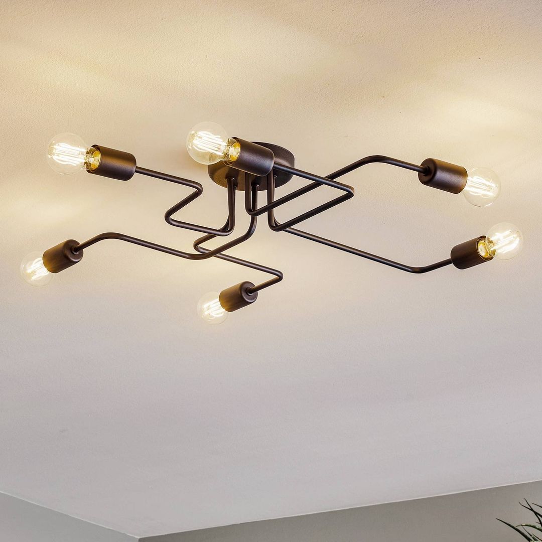 HELAM Ceiling lamp Tube 6-bulb black - Image 1