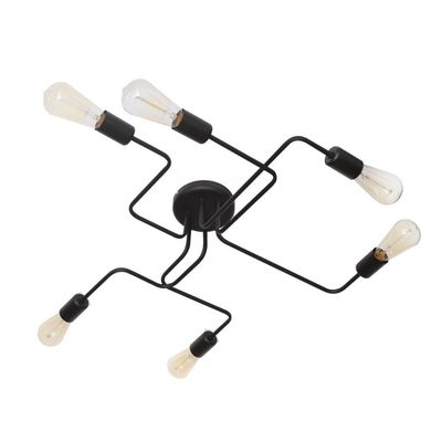 HELAM Ceiling lamp Tube 6-bulb black - Thumbnail 2