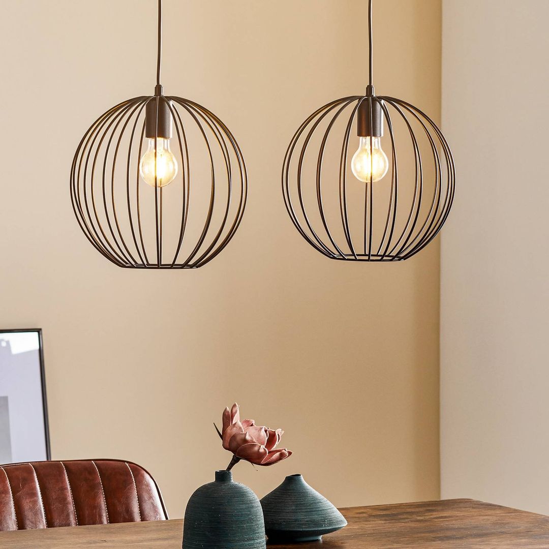 HELAM Cumera pendant light, 2-bulb, long, lampshades Ø 30 cm - Image 1