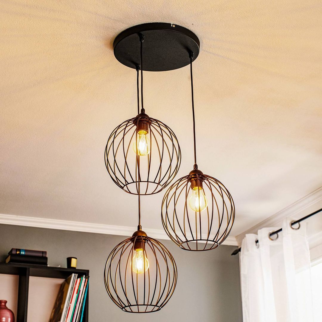 HELAM Cumera pendant light, 3-bulb, round - Image 1