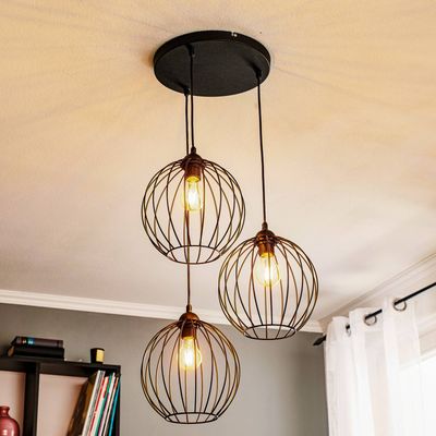 HELAM Cumera pendant light, 3-bulb, round