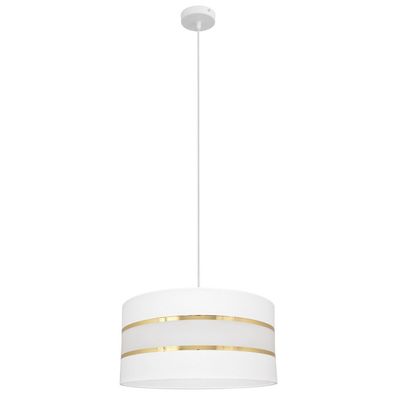 HELAM Helen pendant light with white and gold fabric shade, Ø 40 cm - Thumbnail 2