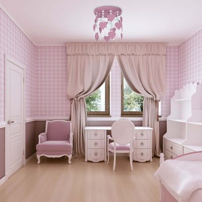 Eko-Light Corazon ceiling light in pink with hearts - Thumbnail 2