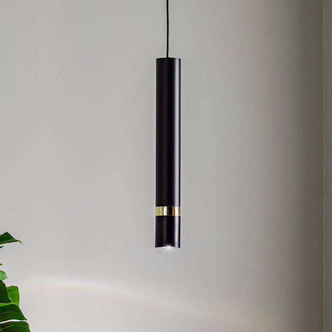 Eko-Light Joker pendant light, black/gold, 1-bulb - Image 1
