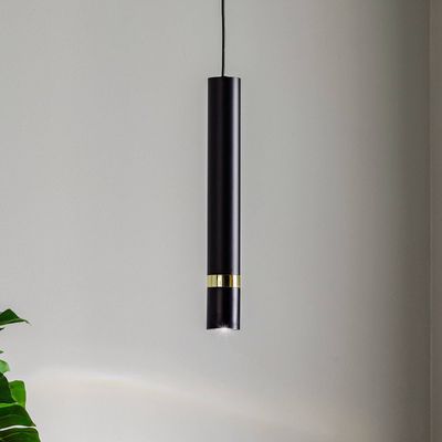 Eko-Light Joker pendant light, black/gold, 1-bulb
