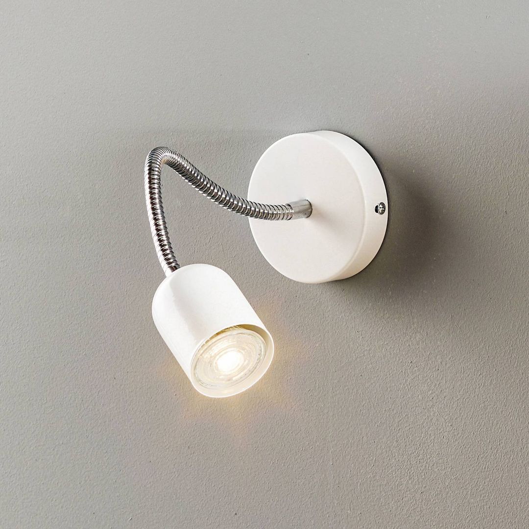 Eko-Light Maxi wall light with flexible arm, white - Image 1