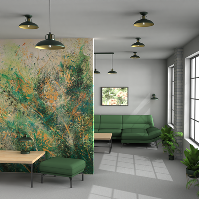 Eko-Light Felix hanging light, green/gold, 1-bulb - Thumbnail 2