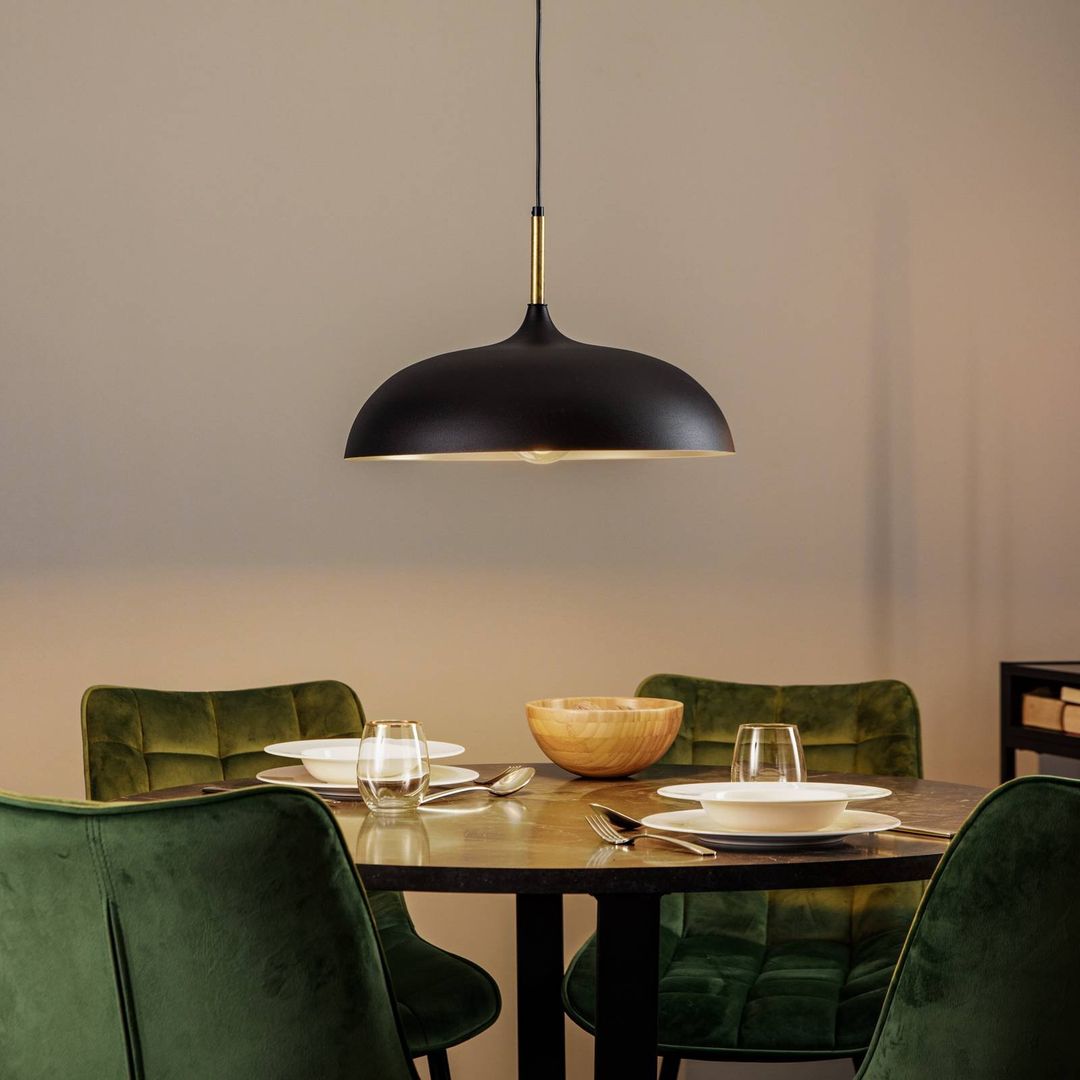 Eko-Light Lincoln pendant light, black/gold - Image 1