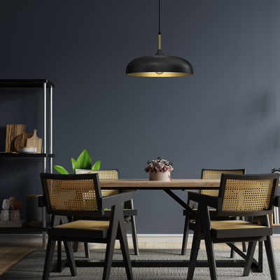Eko-Light Lincoln pendant light, black/gold - Thumbnail 2