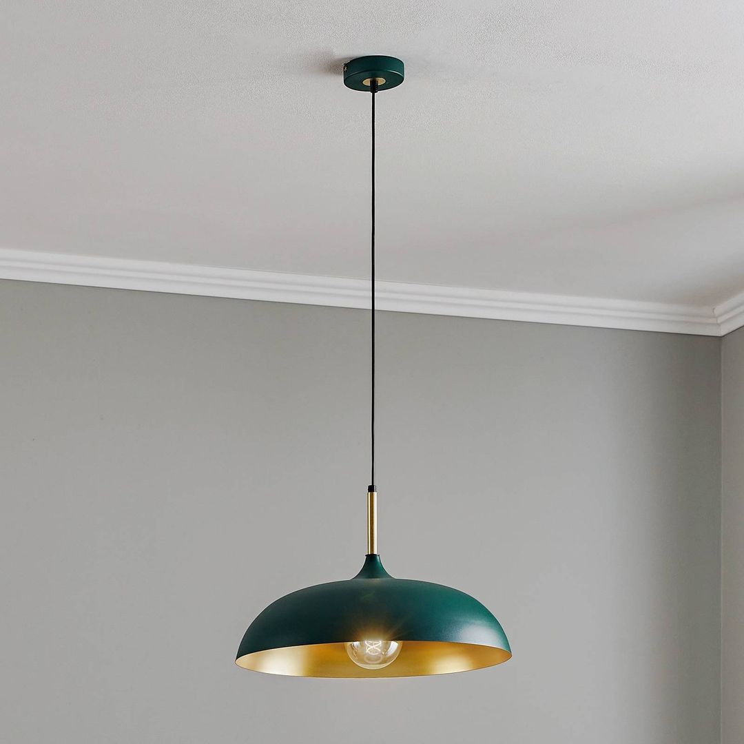 Eko-Light Lincoln pendant light, green/gold - Image 1