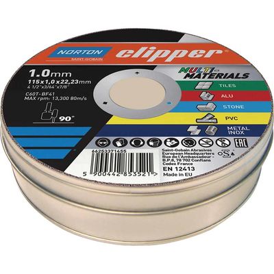 Norton Clipper Multi Material Cutting Disc 115mm Pack of 10
