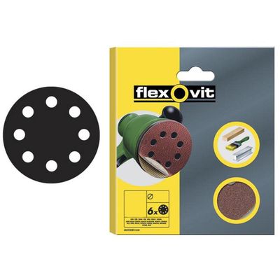 Flexovit 78072764766 Hook & Loop Sanding Disc 150Mm Coarse 50G (Pack 6) - Thumbnail 2