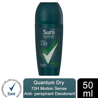 Sure Men Antiperspirant Deodorant Roll On 72H Nonstop, Quantum Dry - 50ml - 1 - Thumbnail 2