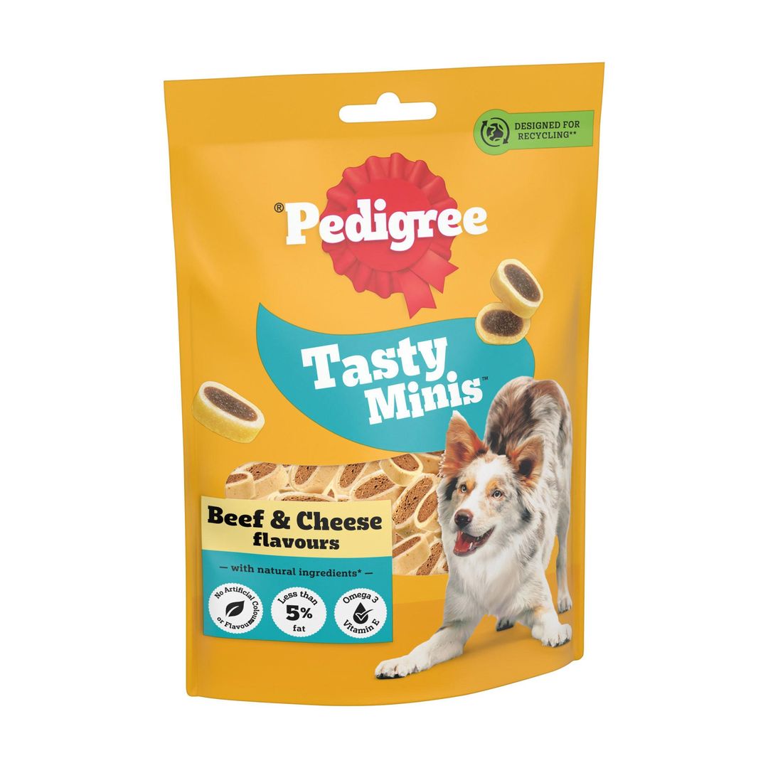 PEDIGREE® TASTY MINIS Adult Dog Treats Cheese & Beef Nibbles 140g - Image 1