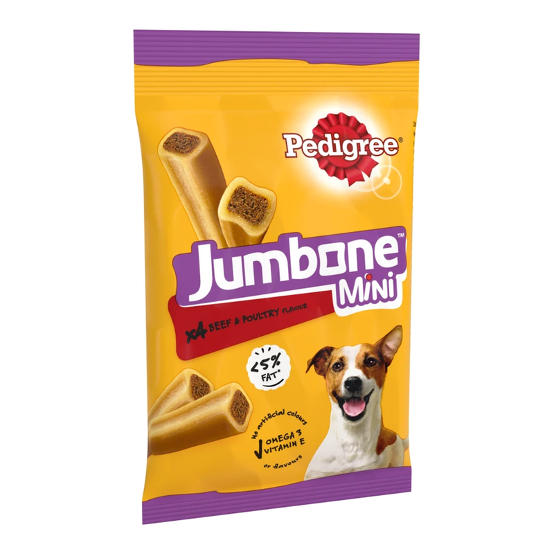 Pedigree Jumbone Mini Beef & Poultry 4 Pack 160g - Image 1