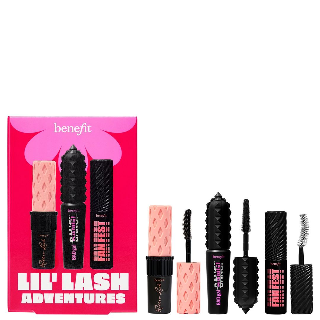 benefit Lil' Lash Adventures Fanning, Volumising and Curling Mascara Trio (Worth £45) - Image 1