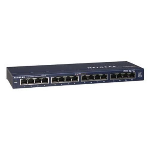 NETGEAR ProSafe 16 Port Gigabit Desktop Switch Unmanaged Gigabit Ether - Image 1