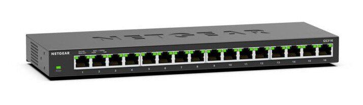 NETGEAR GS316 Unmanaged L2 Gigabit Ethernet (10/100/1000) Black - Image 1