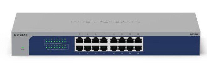 NETGEAR GS516-300EUS network switch Unmanaged Gigabit Ethernet (10/100/1000) Grey - Image 1