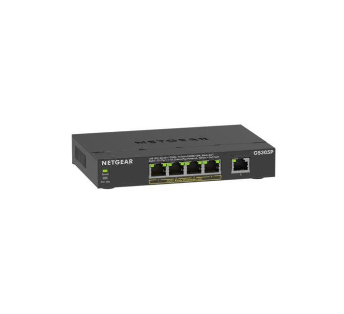 NETGEAR GS305Pv3 Unmanaged Gigabit Ethernet (10/100/1000) Power over Ethernet (PoE) Black - Image 1