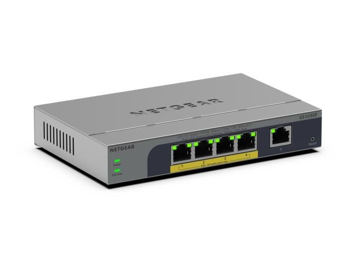NETGEAR GS105EP Unmanaged Gigabit Ethernet (10/100/1000) Power over Ethernet (PoE) Grey - Image 1