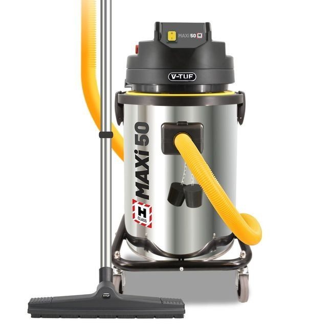 V-Tuf Heavy Duty Stainless Steel Maxi H-Class 240V Dust Vacuum Cleaner, 50L - Image 1