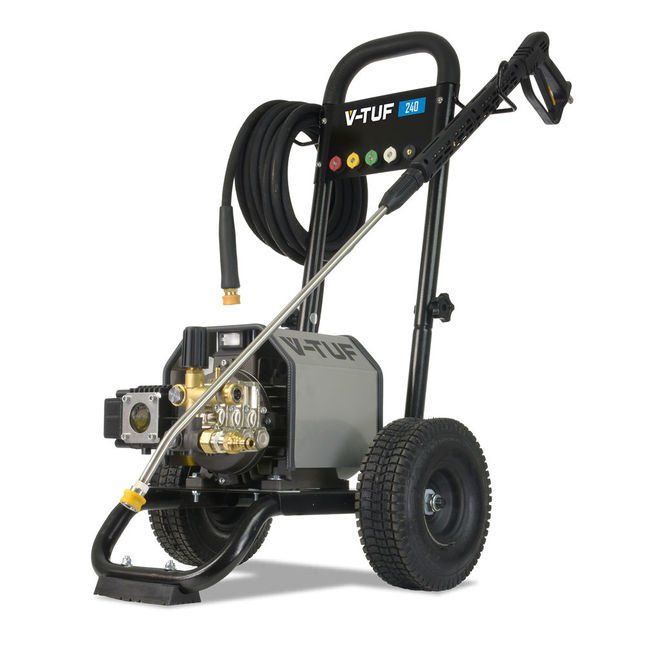 V-Tuf Stainless Steel 240T - 240V Compact, Industrial, Mobile Electric Pressure Washer - 1450psi, 100Bar, 12L/min - Image 1