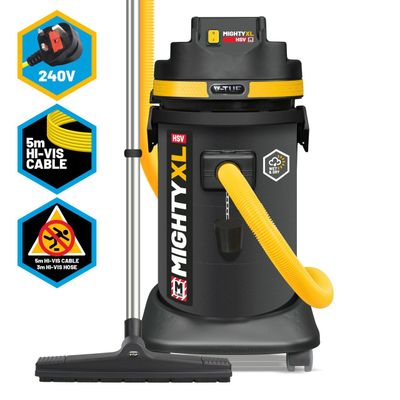 V-TUF MIGHTY XL HSV - 37L M-Class Industrial Dust Extraction Wet & Dry Vacuum Cleaner (230V) - Health & Safety Version