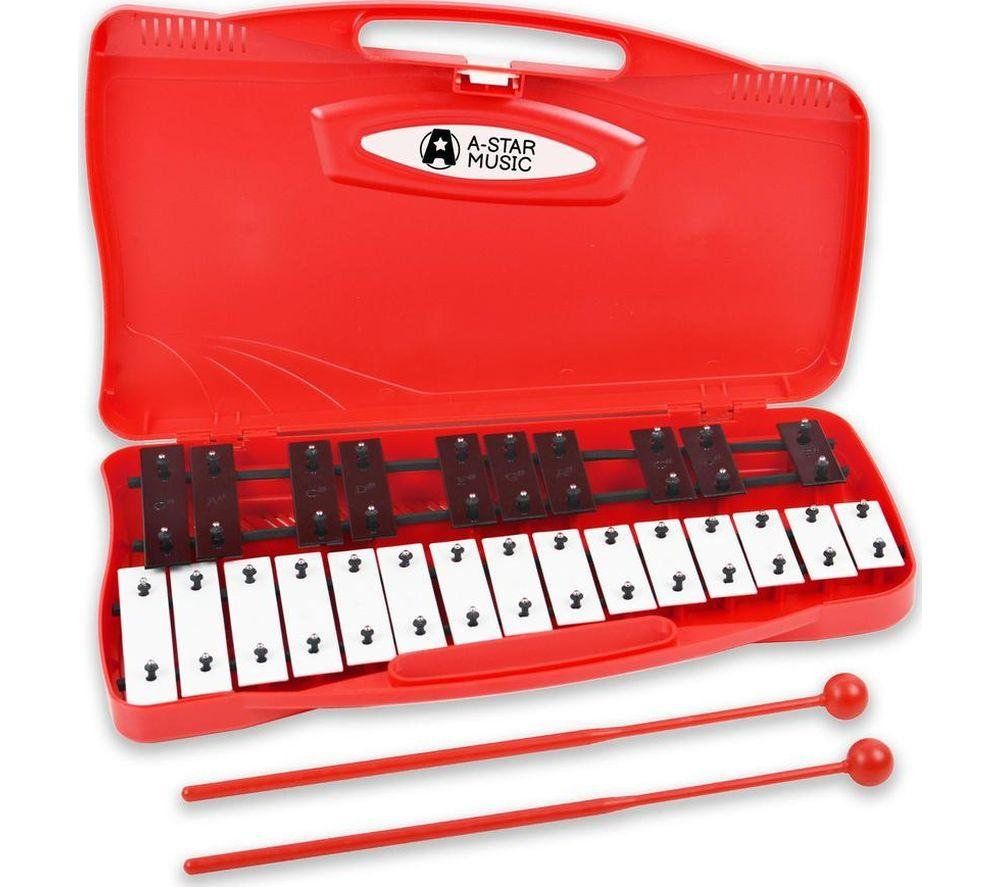 A-Star 25 Note Soprano Xylophone - Red, Red,White - Image 1