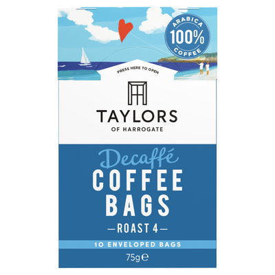 Taylors of Harrogate Decaffeinated Coffee Bags (Pack 10) 0403539