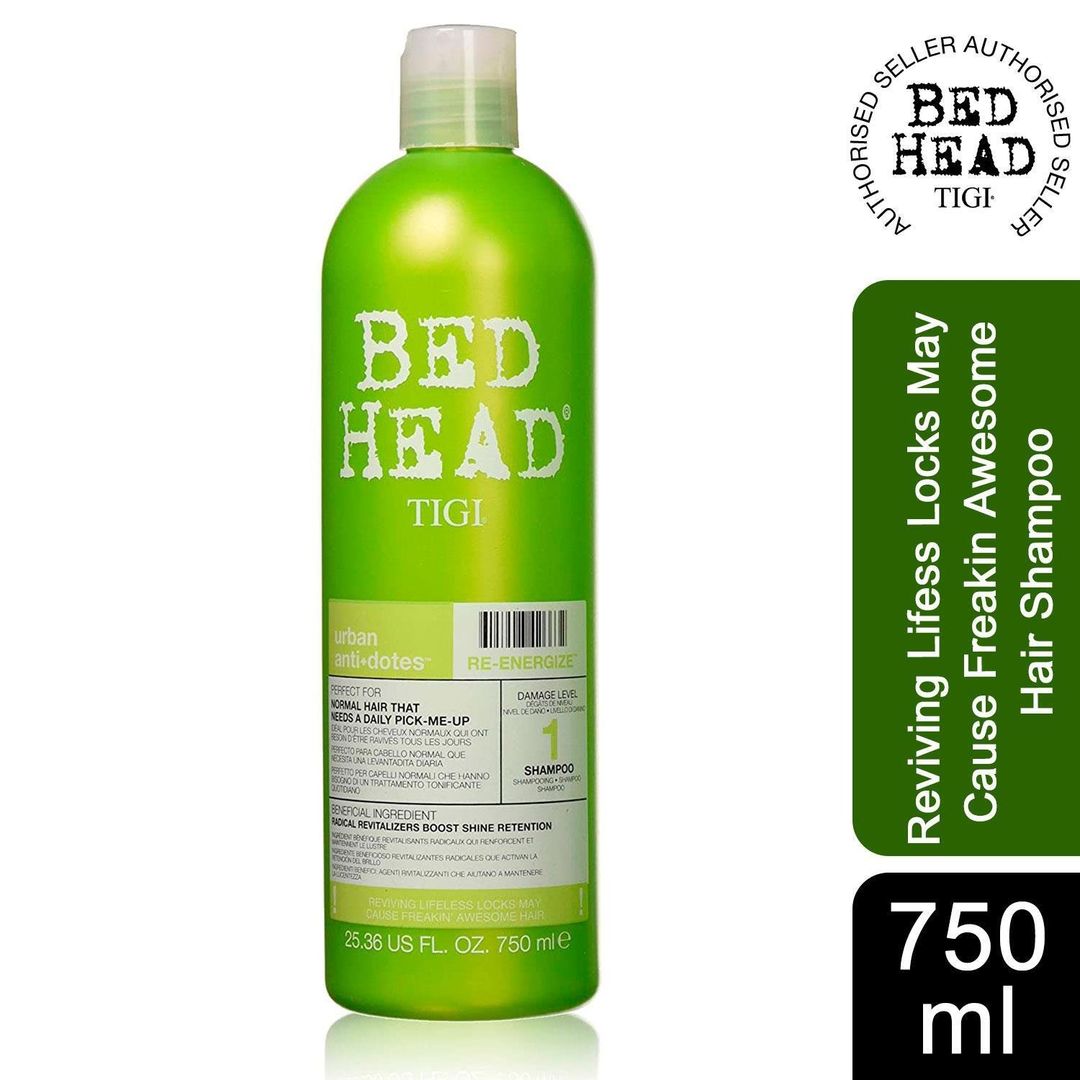 Bed Head by Tigi Urban Antidotes Re-Energise Daily Shampoo for Normal Hair,750ml - Shampoo - Image 1