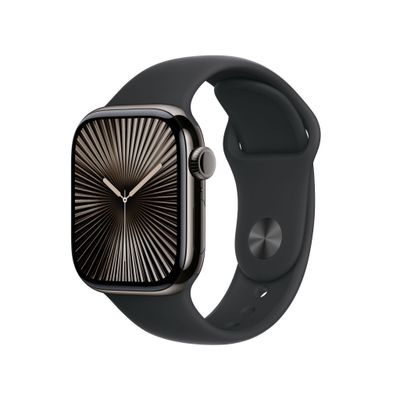 Apple Watch Series 10 GPS + Cellular 42mm Slate Titanium Case with Bla
