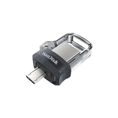 SanDisk Ultra Dual m3.0 USB flash drive 256 GB USB Type-A / Micro-USB 3.2 Gen 1 (3.1 Gen 1) Black, Silver, Transparent - Image 1