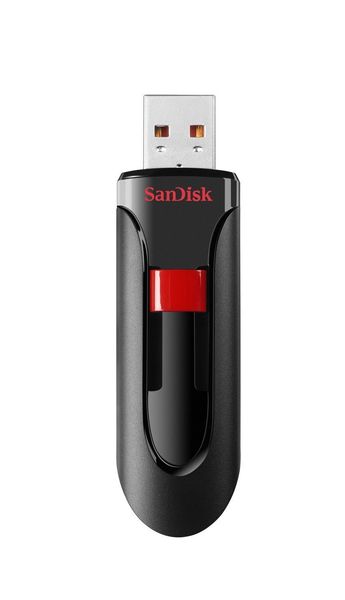 SanDisk Cruzer Glide. 32GB USB flash drive USB Type-A 2.0 Black. Red