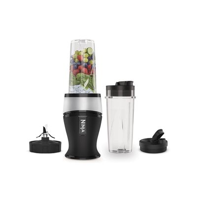 NINJA Nutri Ninja QB3001UKS Blender - Black & Silver, Black,Silver/Grey